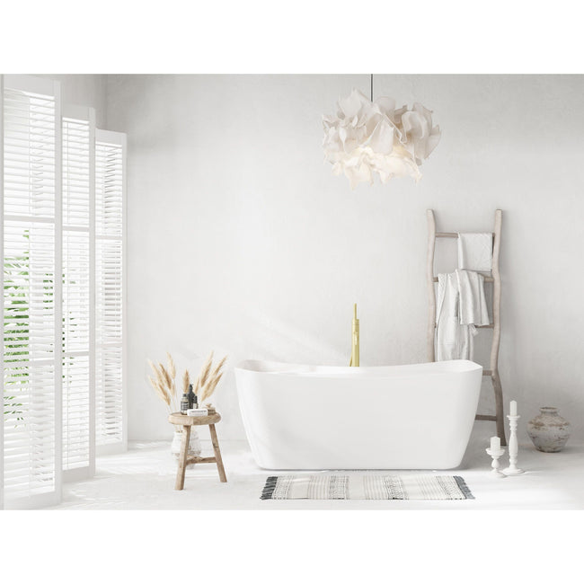 Harrieta 59" Soaking Bathtub in Glossy White