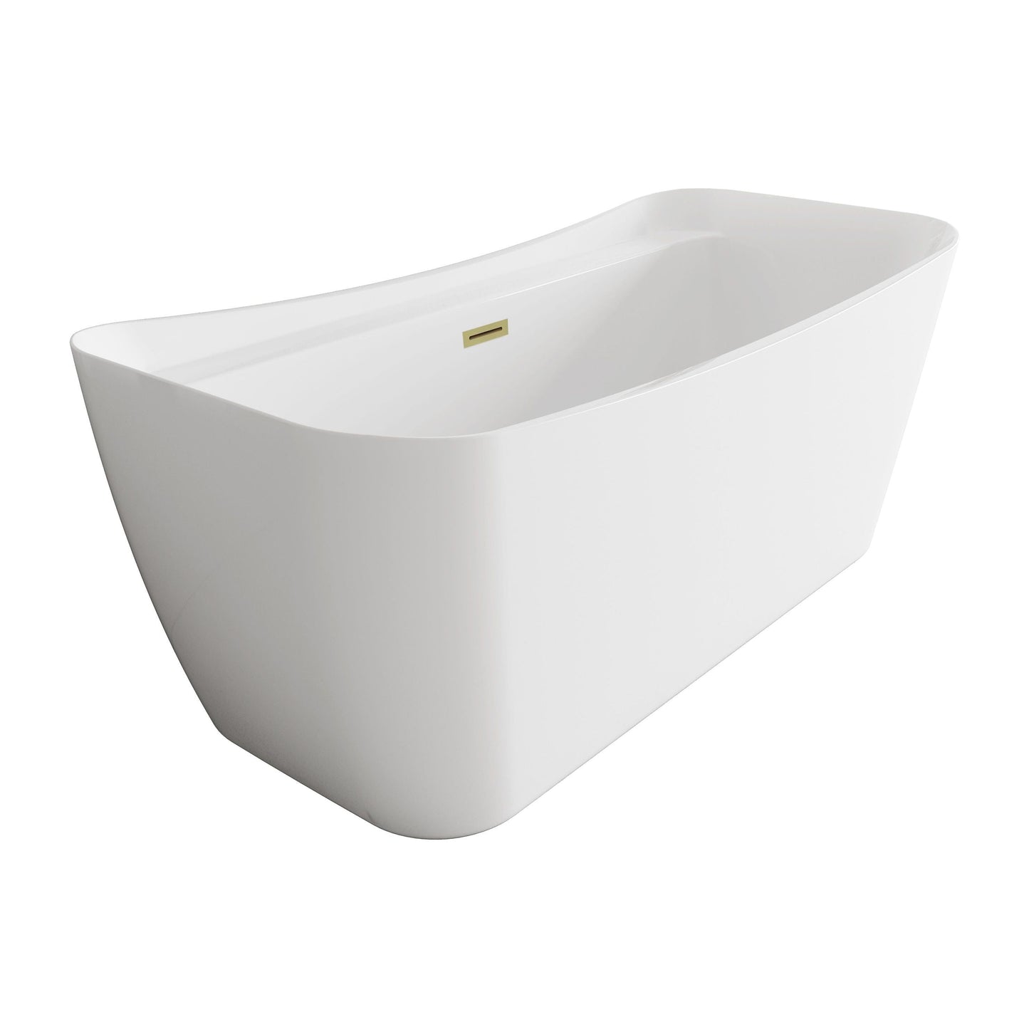 Harrieta 59" Soaking Bathtub in Glossy White