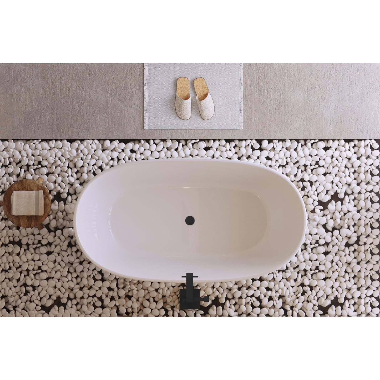 Allegra 59" Soaking Bathtub in Glossy White