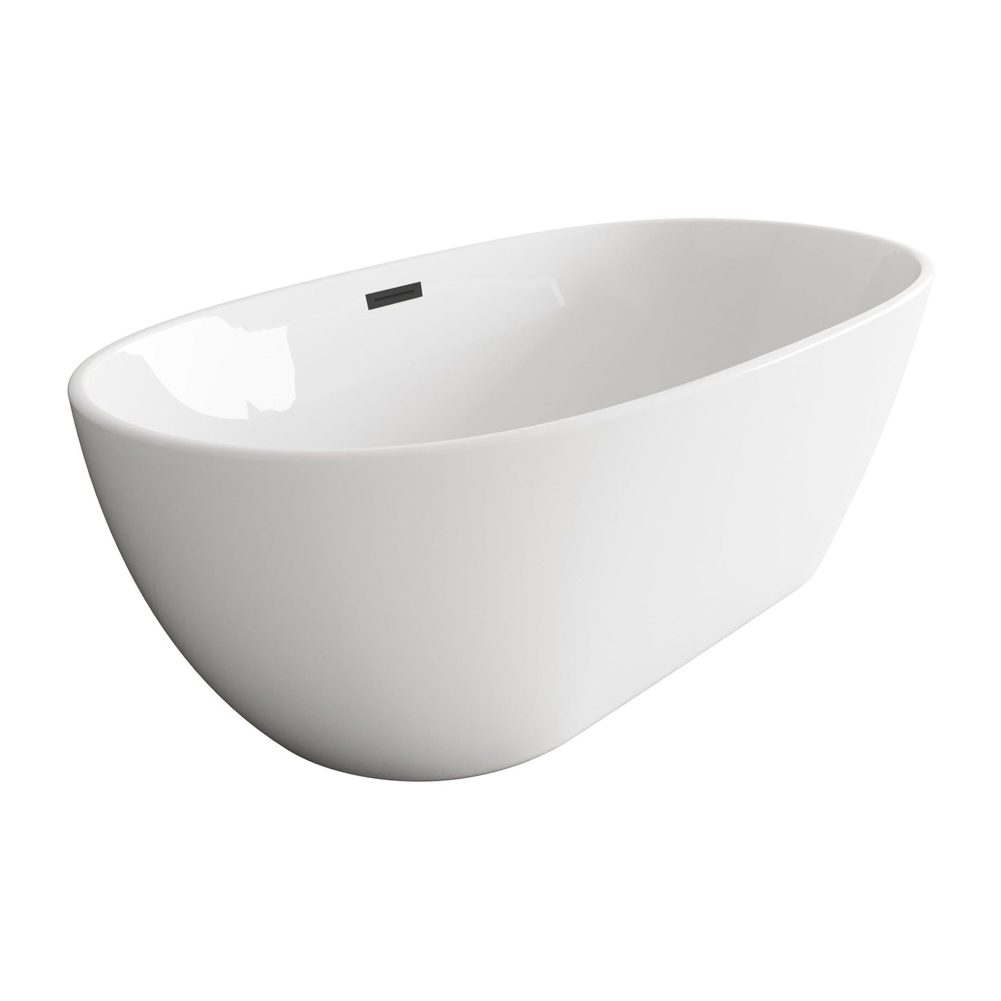 Allegra 59" Soaking Bathtub in Glossy White