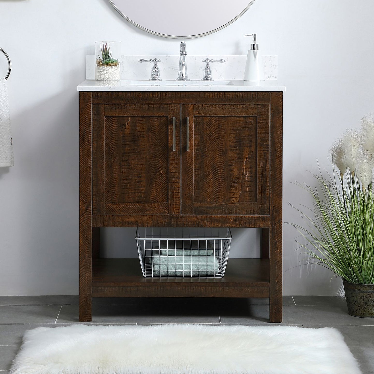 VF16030EX-BS 30" Single Bathroom Vanity in Espresso With Backsplash