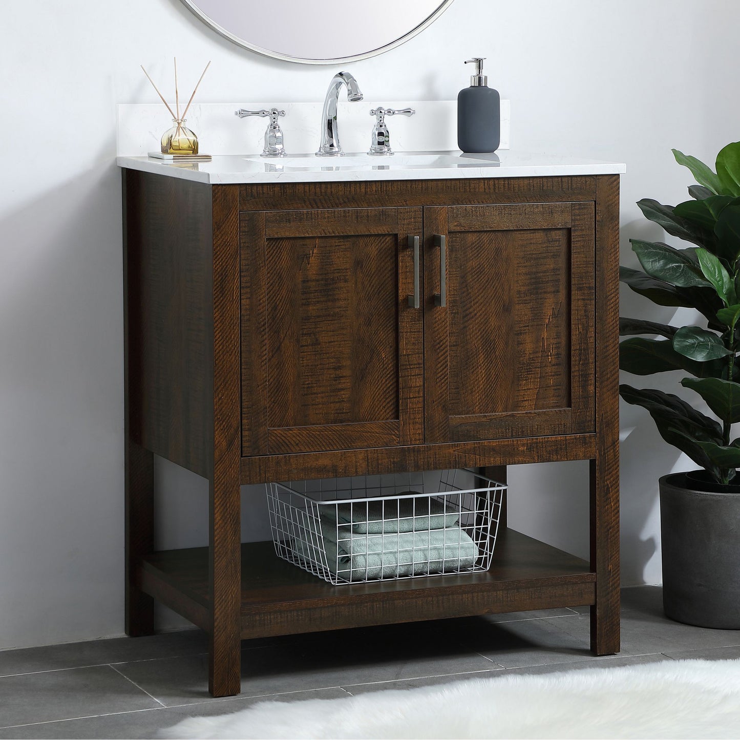 VF16030EX-BS 30" Single Bathroom Vanity in Espresso With Backsplash
