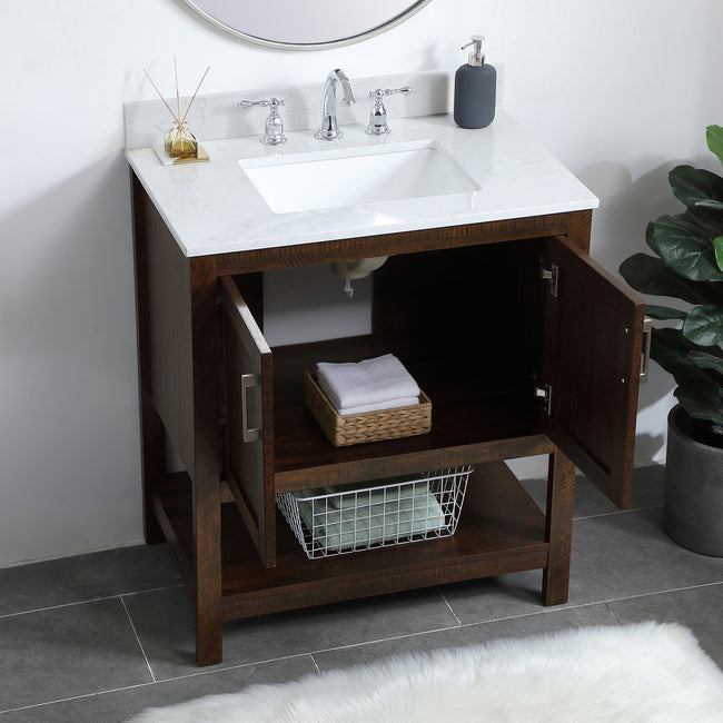 VF16030EX-BS 30" Single Bathroom Vanity in Espresso With Backsplash