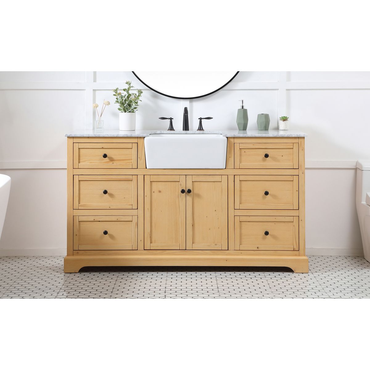 VF60260NW 60" Single Bathroom Vanity in Natural Wood
