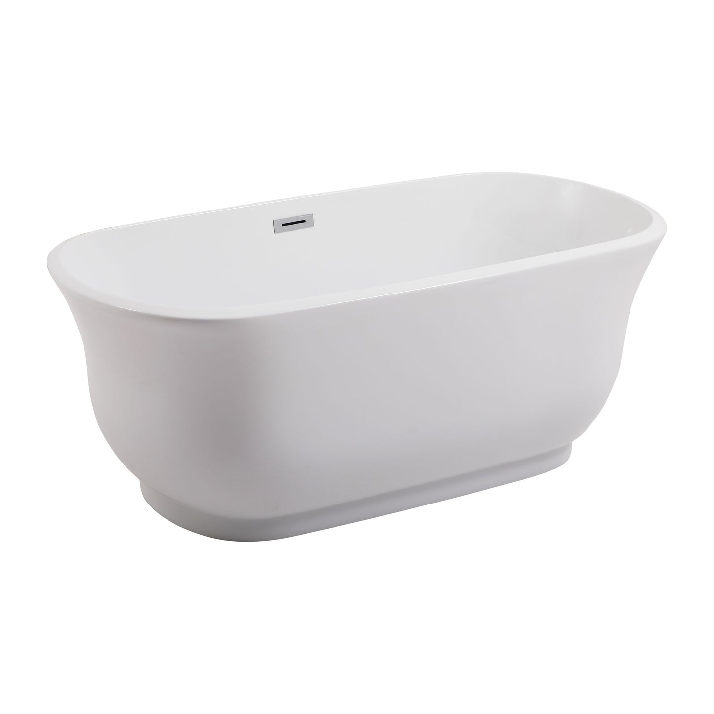 Coralie 59" Soaking Bathtub in Glossy White