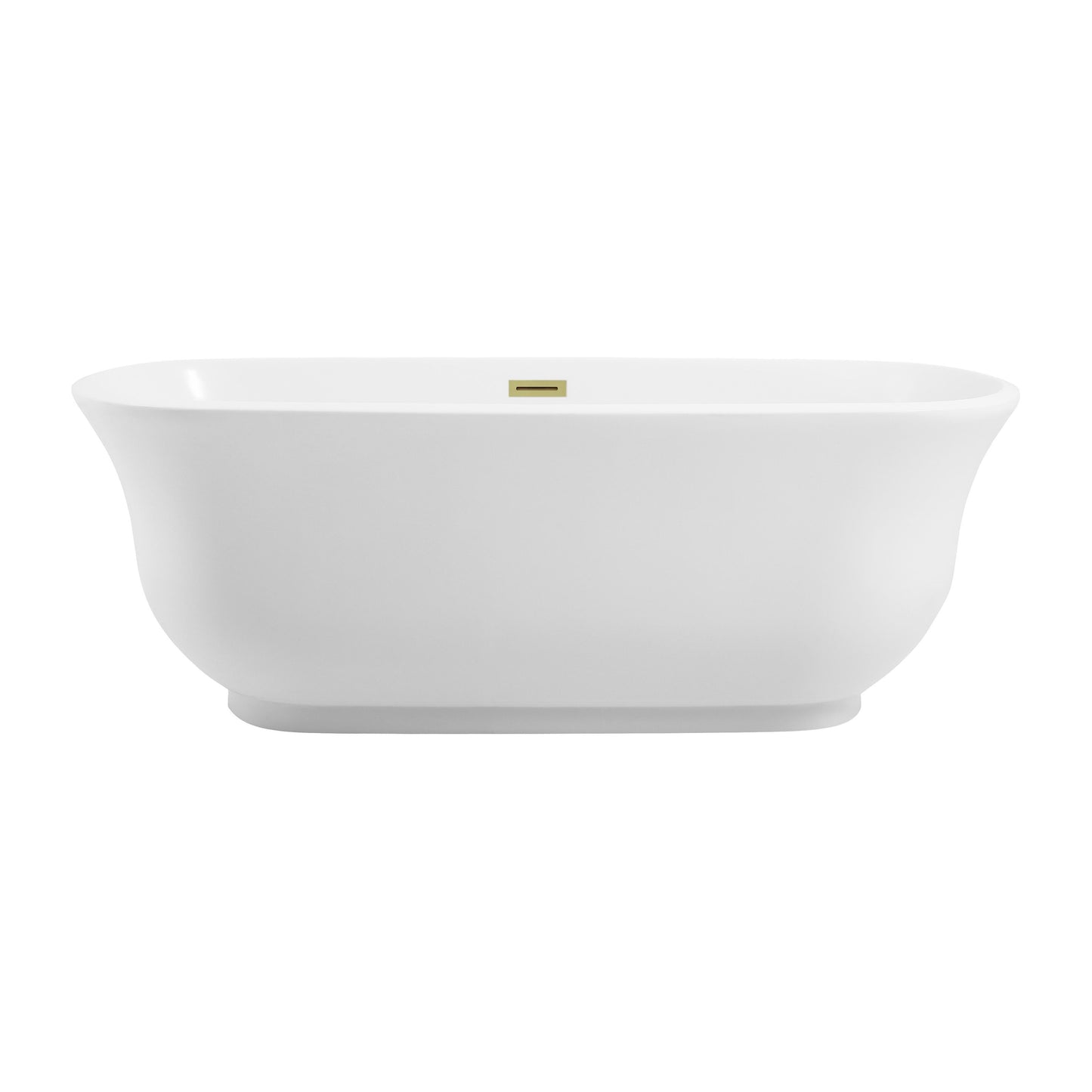 Coralie 67" Soaking Bathtub in Glossy White with Trim