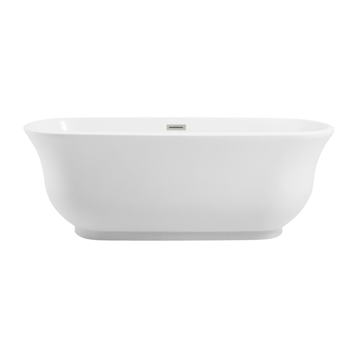 Coralie 67" Soaking Bathtub in Glossy White with Trim
