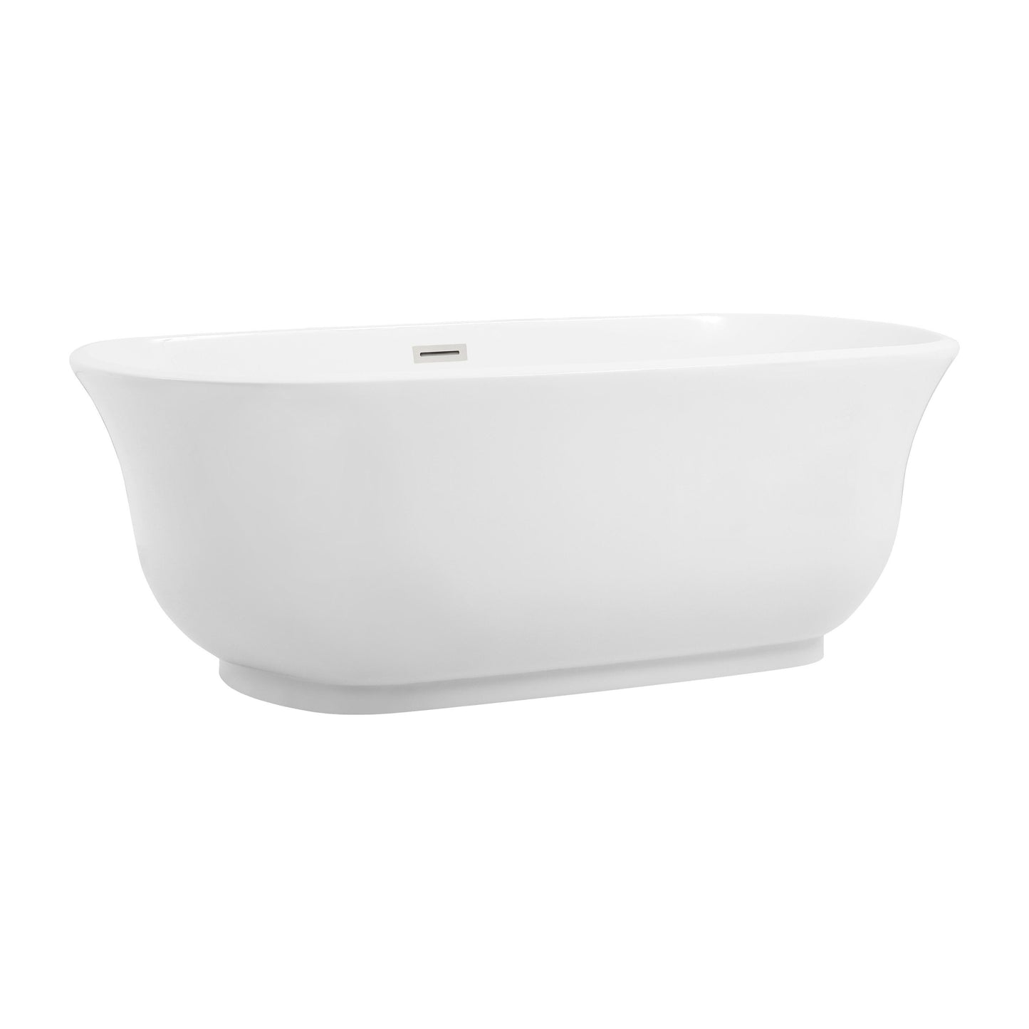 Coralie 67" Soaking Bathtub in Glossy White with Trim