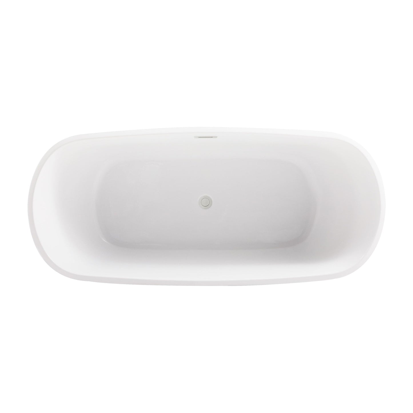Coralie 67" Soaking Bathtub in Glossy White with Trim