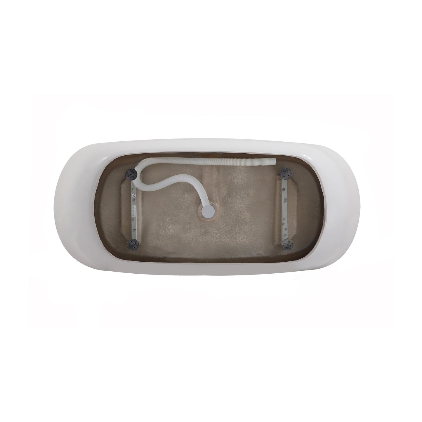 Coralie 67" Soaking Bathtub in Glossy White with Trim