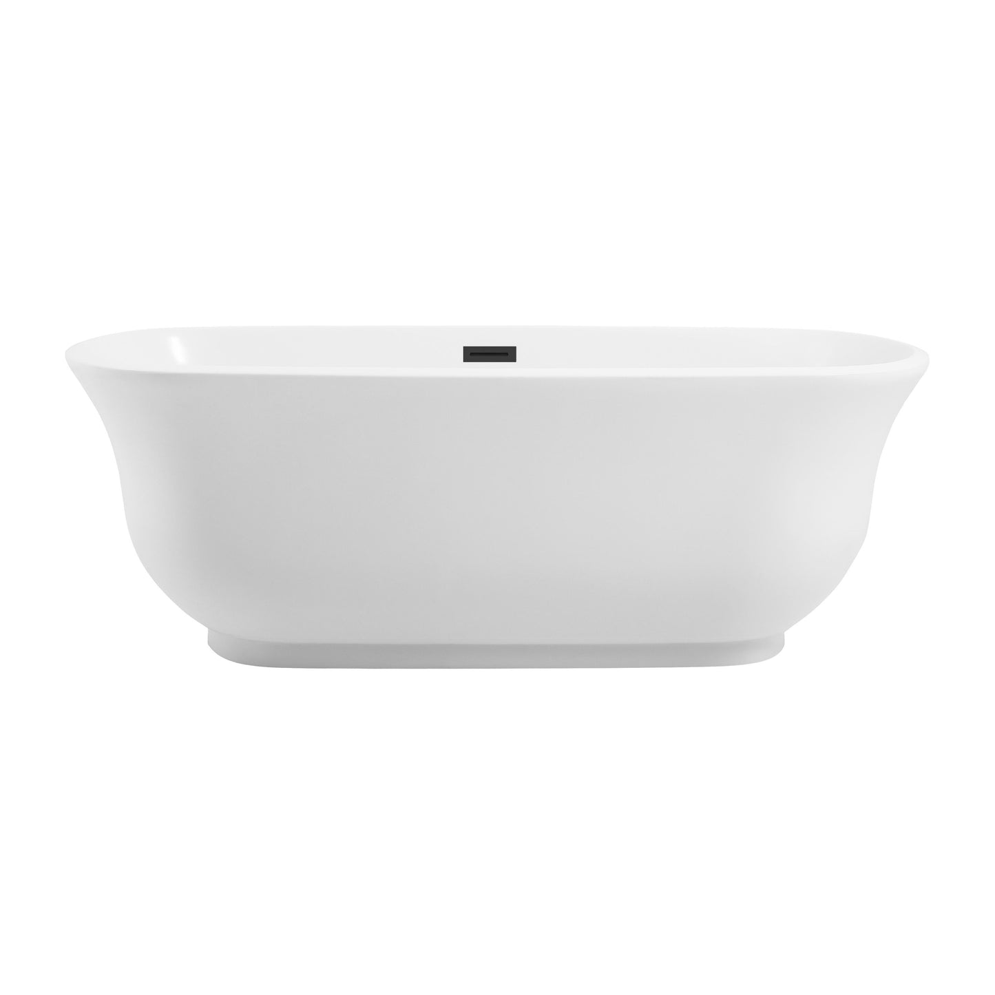 Coralie 67" Soaking Bathtub in Glossy White with Trim