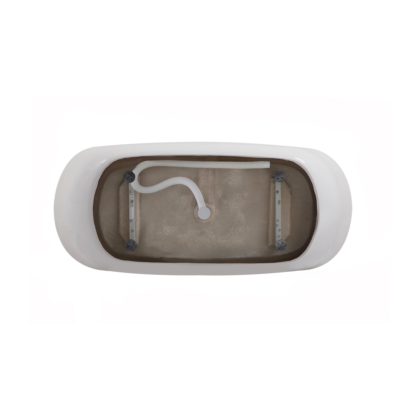 Coralie 67" Soaking Bathtub in Glossy White with Trim