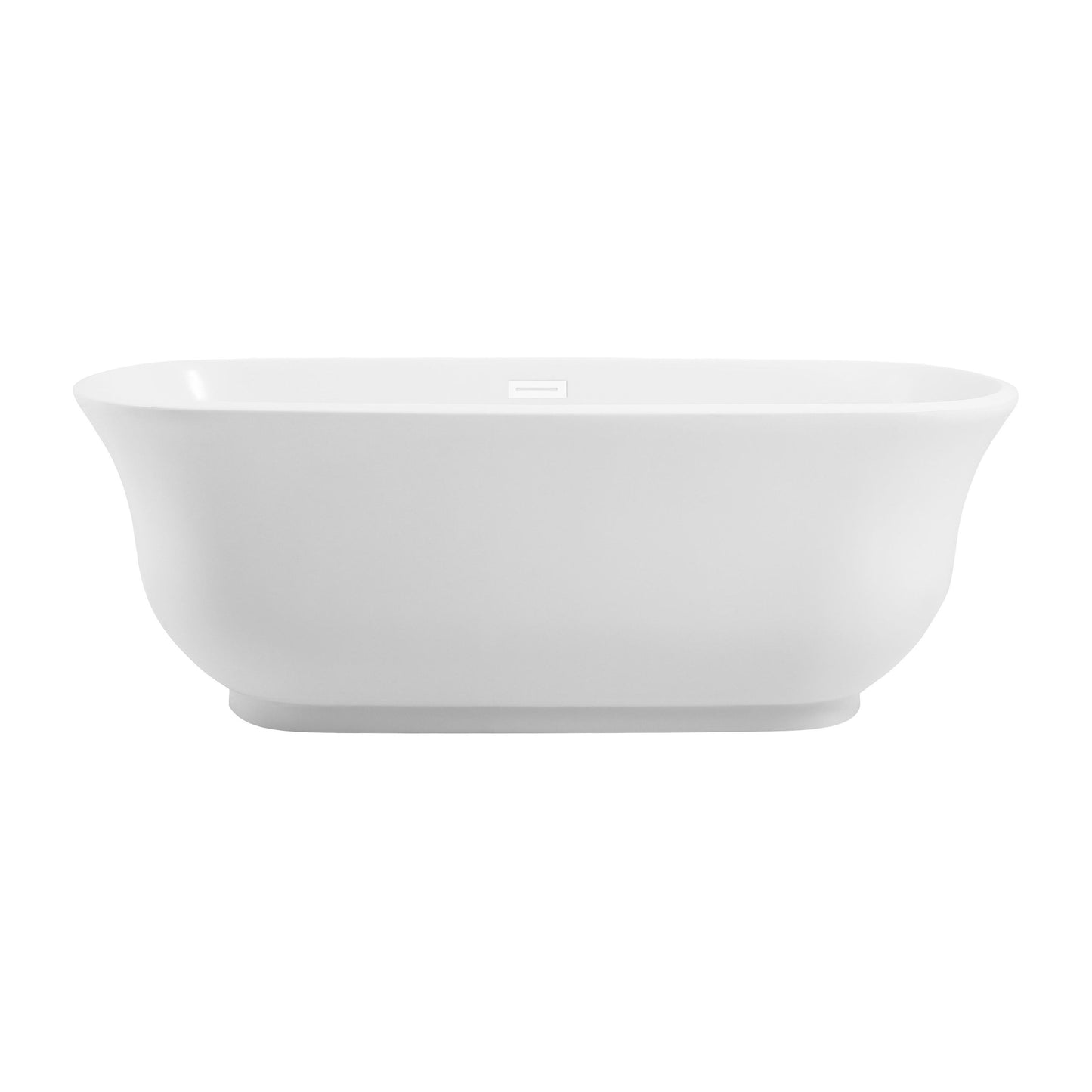 Coralie 67" Soaking Bathtub in Glossy White with Trim