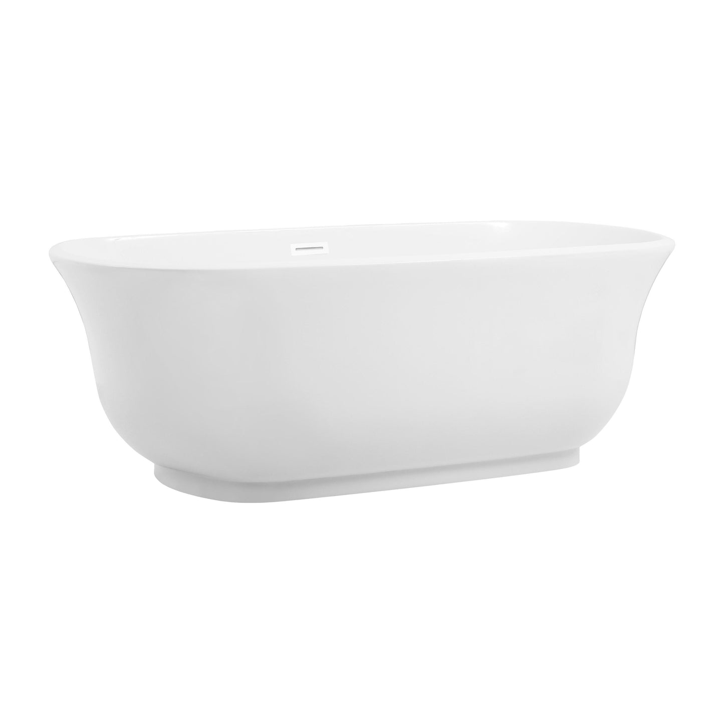 Coralie 67" Soaking Bathtub in Glossy White with Trim