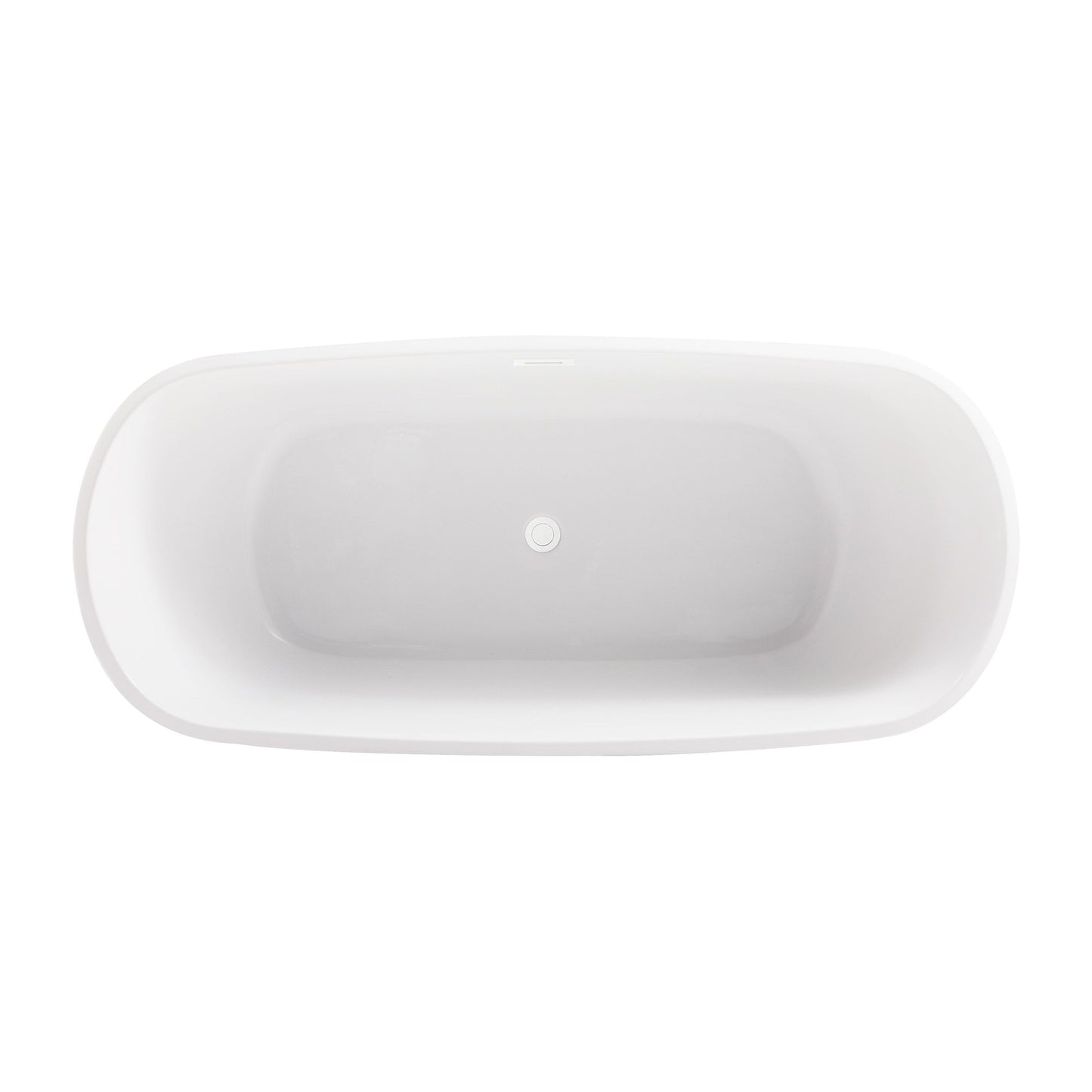 Coralie 67" Soaking Bathtub in Glossy White with Trim