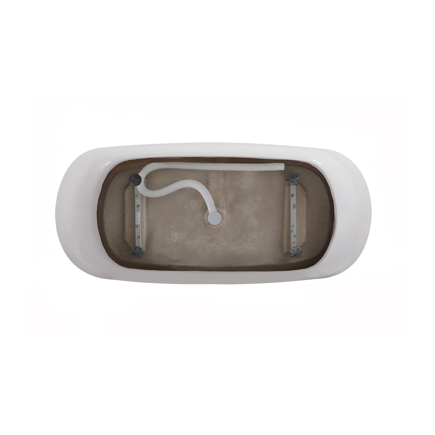 Coralie 67" Soaking Bathtub in Glossy White with Trim