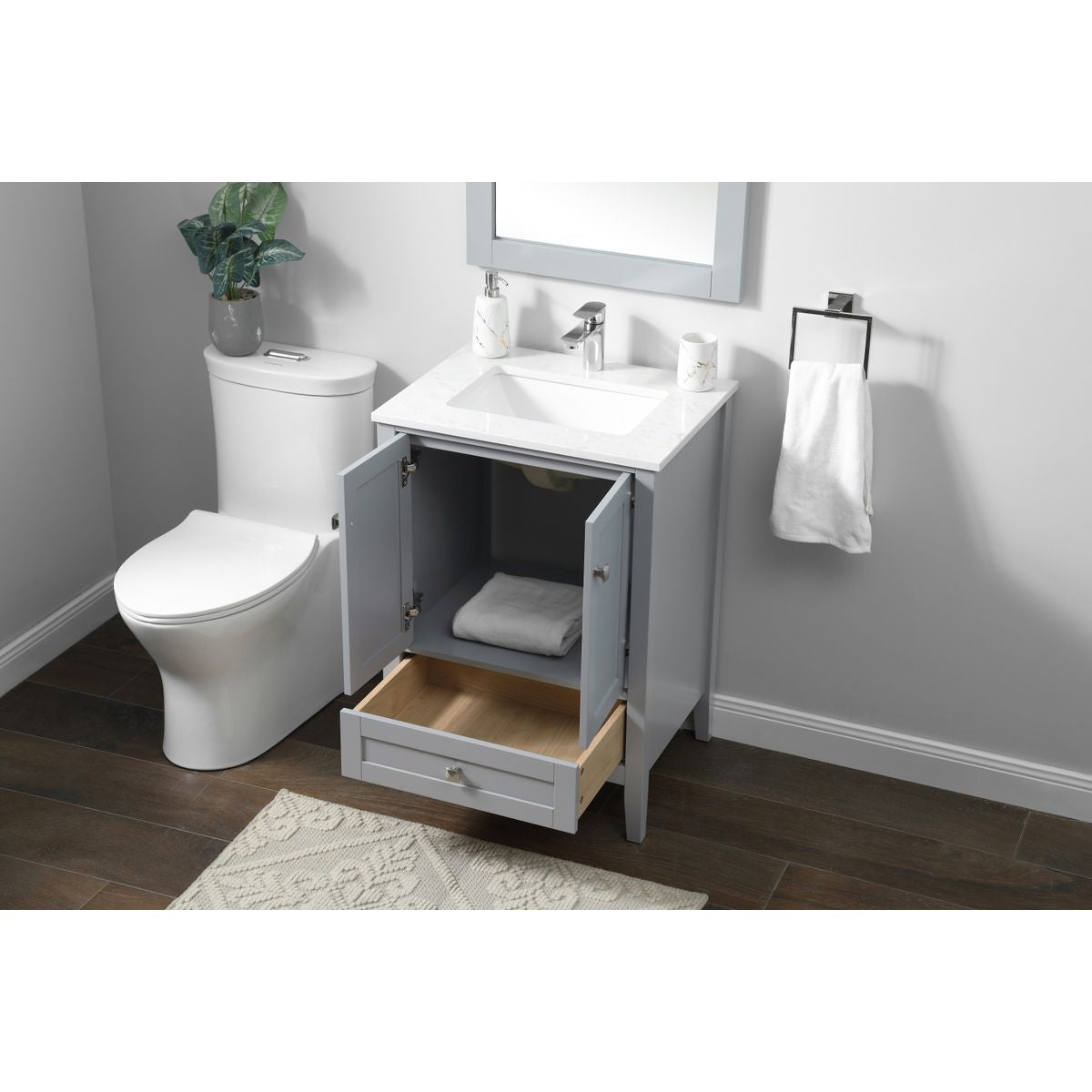 VF21124GR - Hamilton 24" Bathroom Vanity Set in Gray
