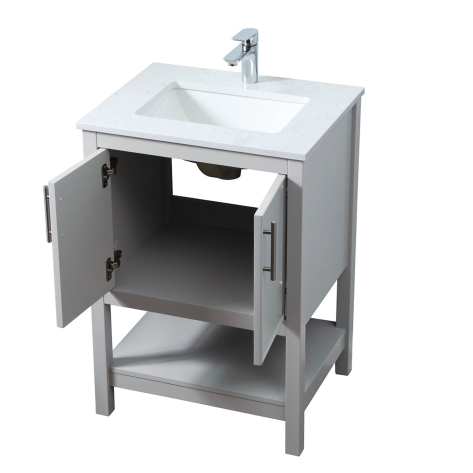 VF26624GR - Everett 24" Bathroom Vanity Set in Gray