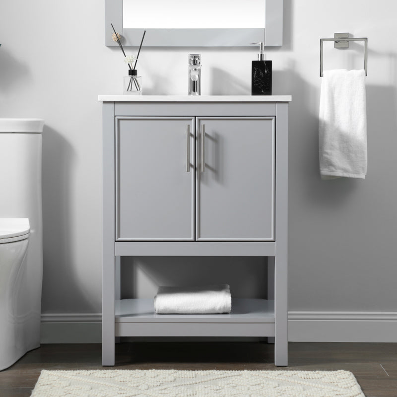 VF26624GR - Everett 24" Bathroom Vanity Set in Gray
