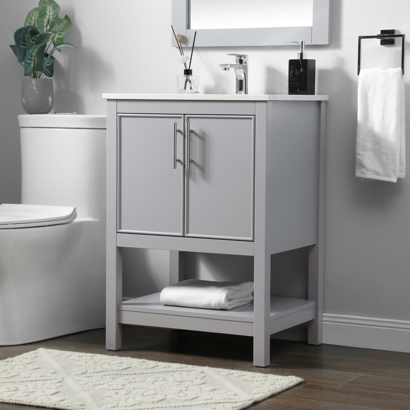 VF26624GR - Everett 24" Bathroom Vanity Set in Gray