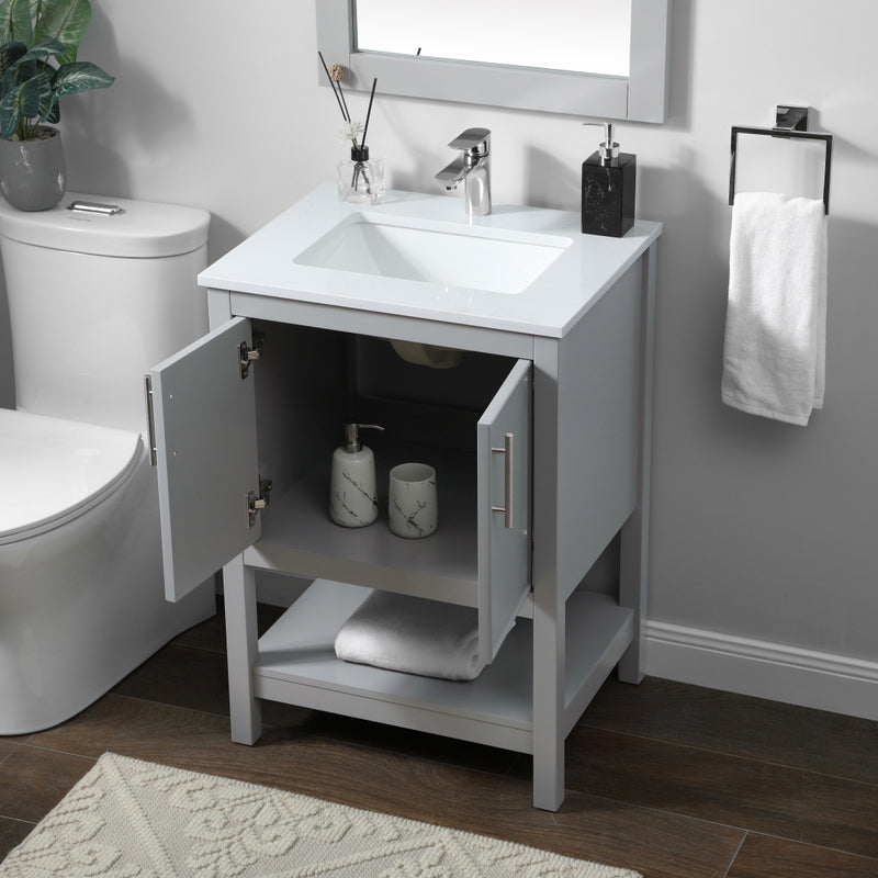 VF26624GR - Everett 24" Bathroom Vanity Set in Gray
