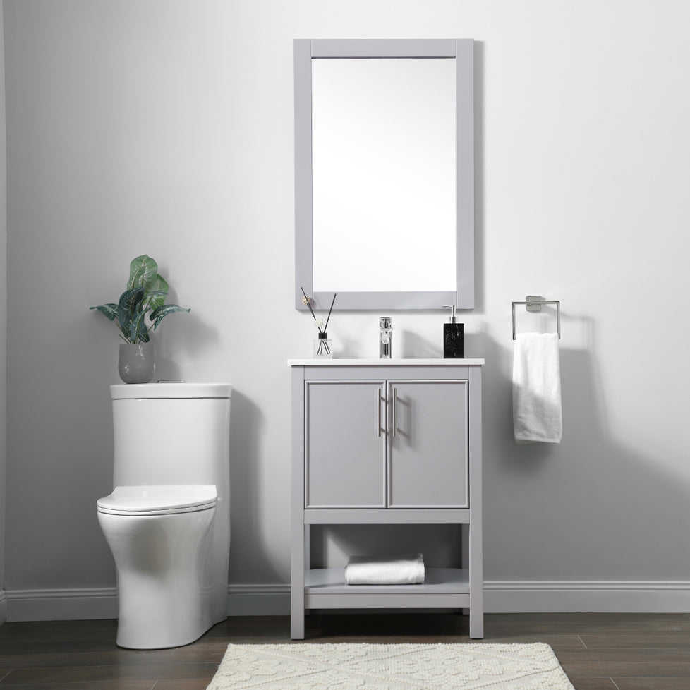 VF26624GR - Everett 24" Bathroom Vanity Set in Gray