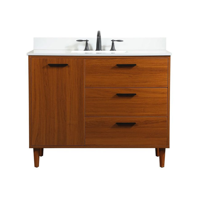 VF47042MTK-BS 42" Bathroom Vanity in Teak With Backsplash