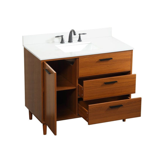 VF47042MTK-BS 42" Bathroom Vanity in Teak With Backsplash