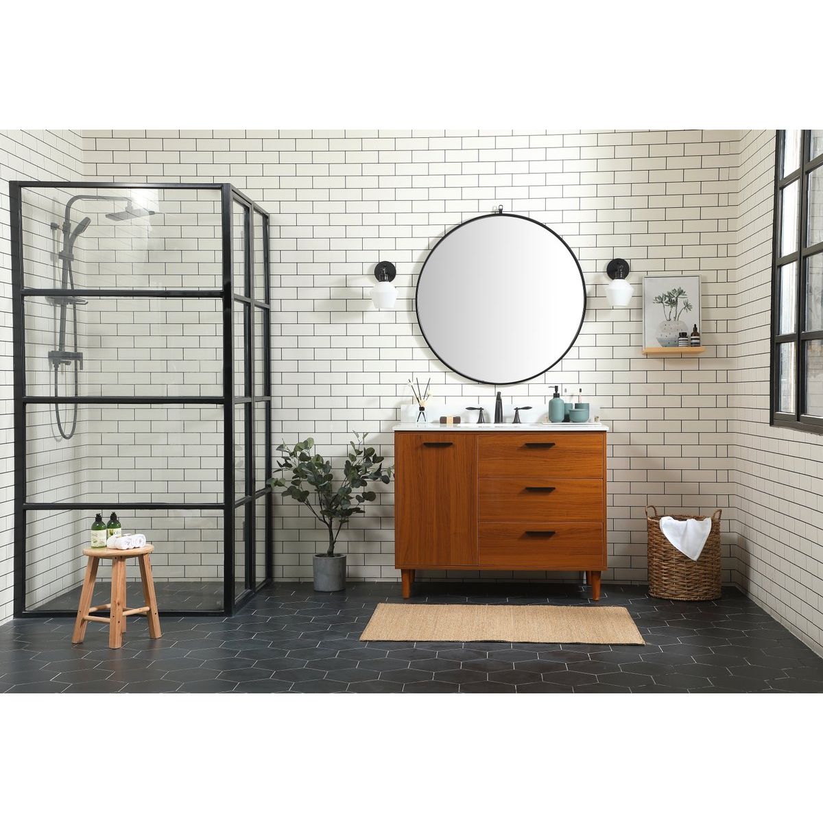 VF47042MTK-BS 42" Bathroom Vanity in Teak With Backsplash