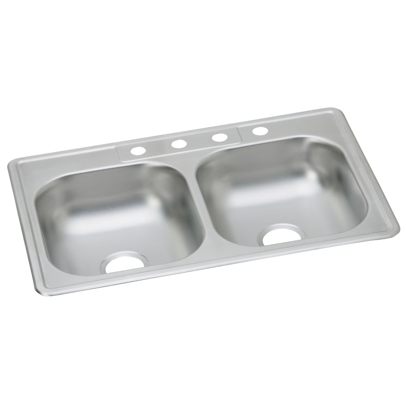 K233223 - 33" x 22" x 6-1/16" Double Bowl Drop-in Kitchen Sink
