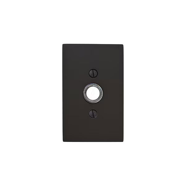 2463US19 -  Solid Brass Modern Rectangular Doorbell Button - Flat Black