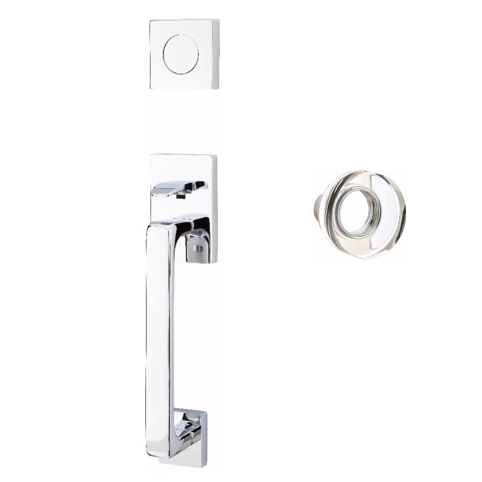 4810MDCUS26 - Baden Dummy Entry Set with Modern Disc Glass Knob