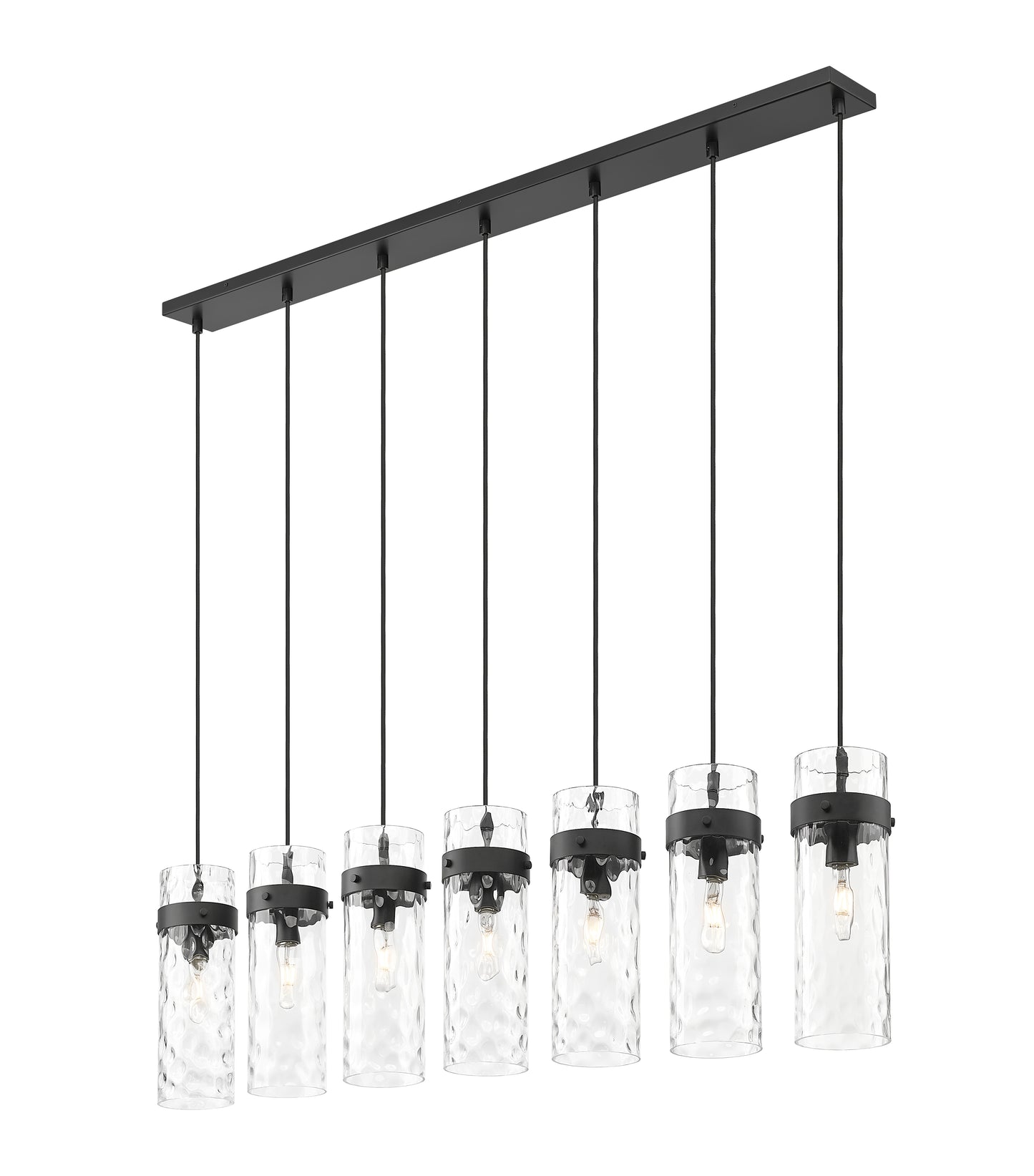 7002P5-7L-MB - Fontaine 7 Light Linear 57" Chandelier - Matte Black
