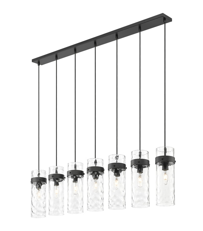 7002P5-7L-MB - Fontaine 7 Light Linear 57" Chandelier - Matte Black
