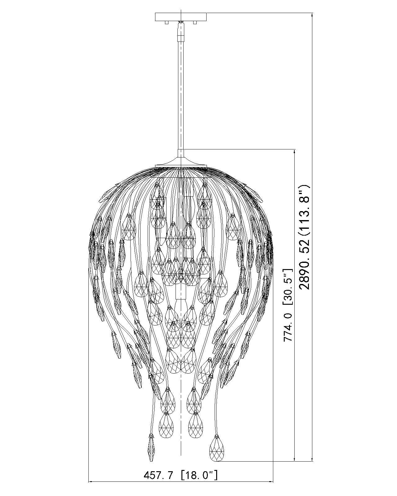 1957P18-BN - Gabriella 6 Light 18" Pendant - Brushed Nickel