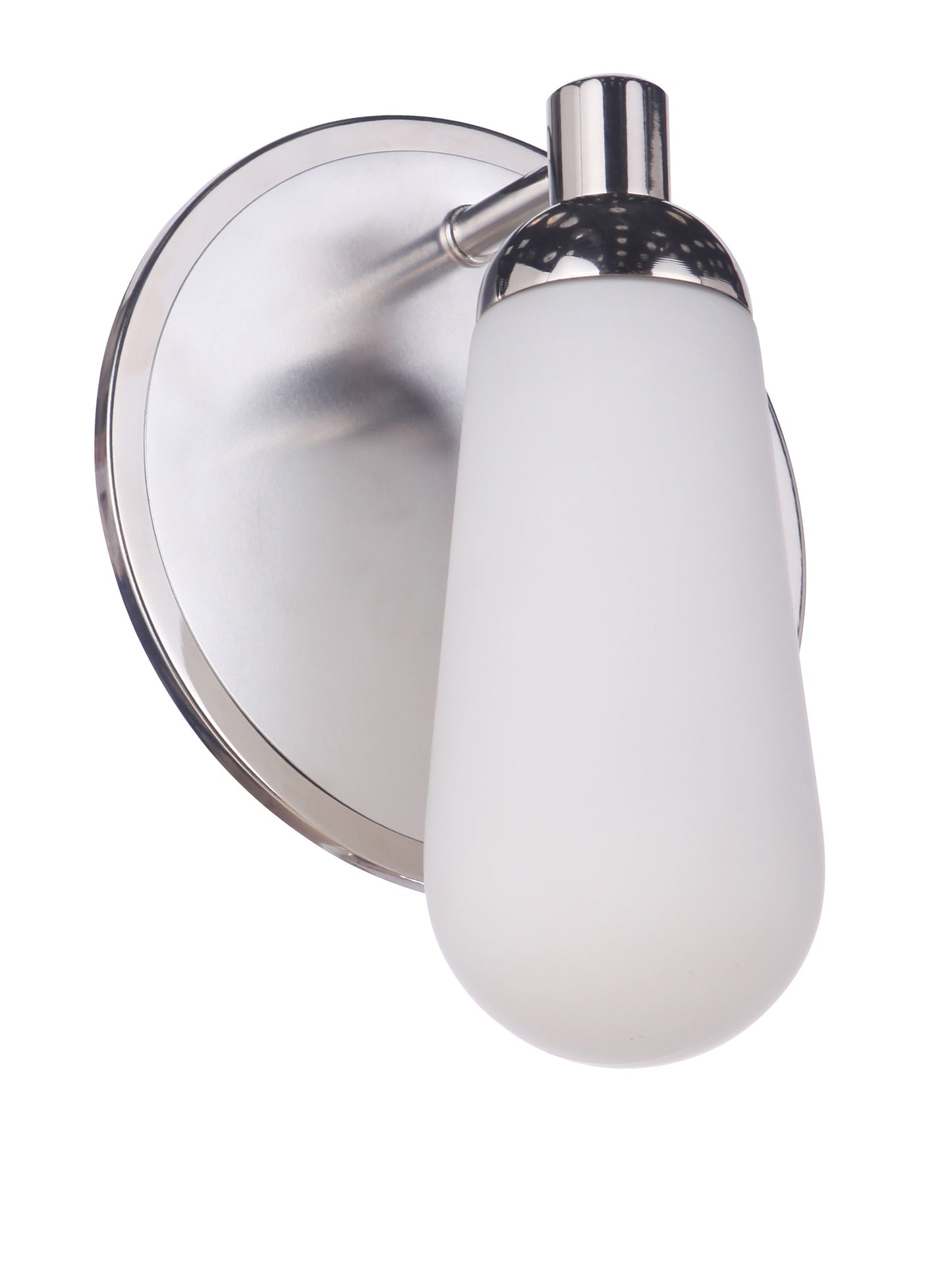 13107BNKPLN1 - Riggs 1 Light 9" High Wall Sconce - Brushed Polished Nickel / Polished Nickel