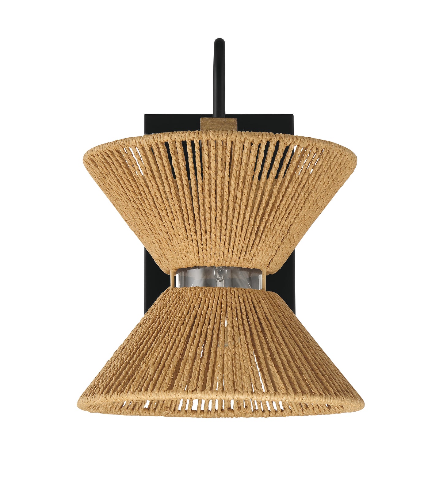 58561-FBWAL - Serena 1 Light 12.13" High Wall Sconce - Flat Black / Walnut