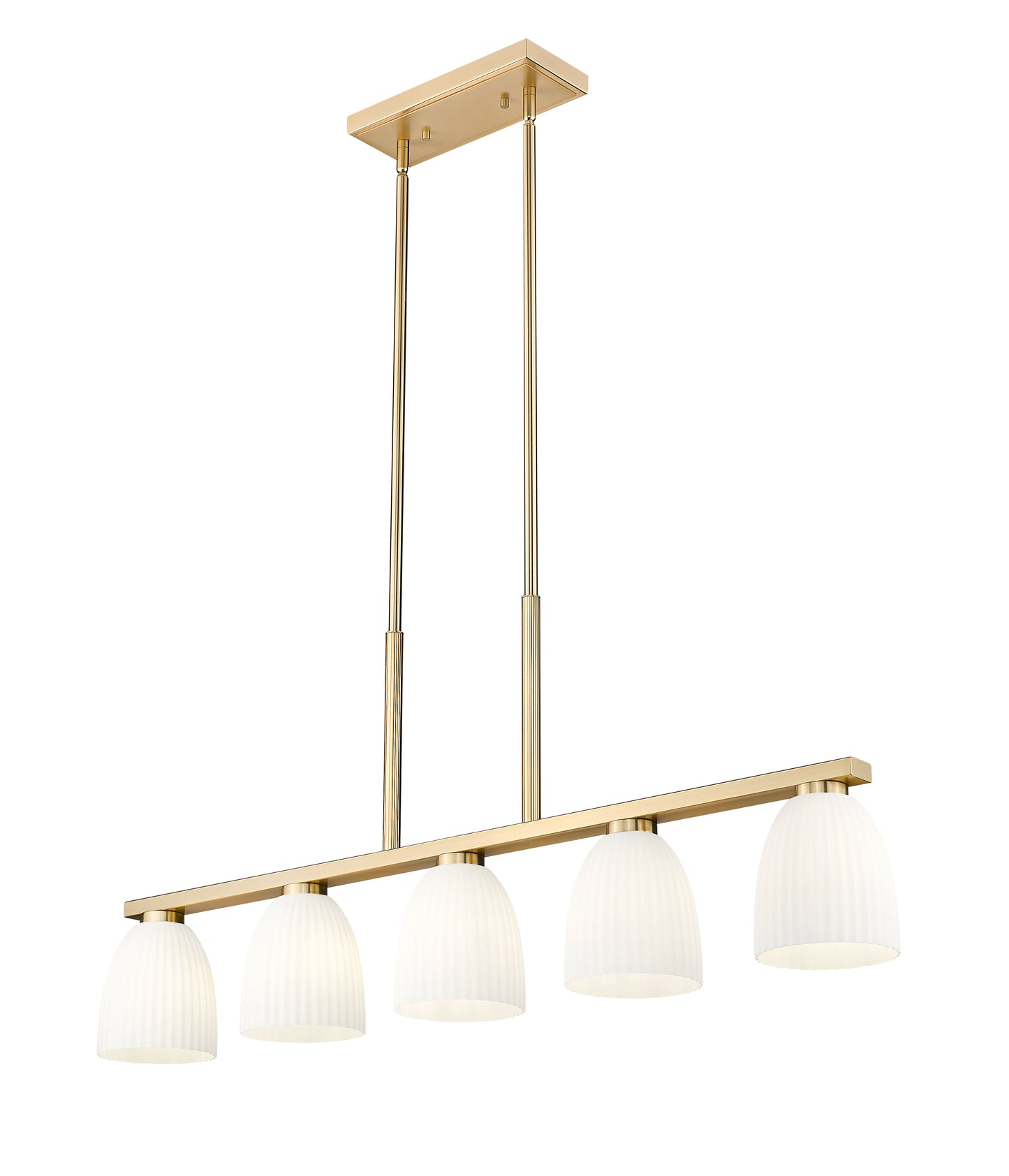7518-5L-MGLD - Naya 5 Light Linear 44" Chandelier - Modern Gold