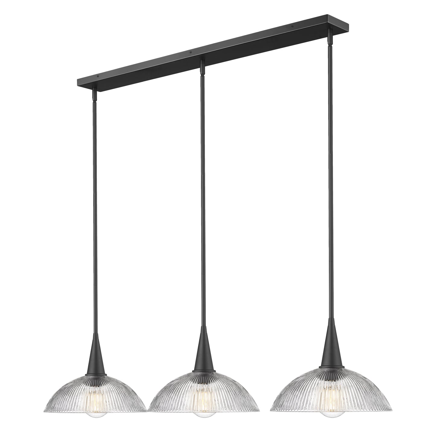 3051P12-3L-MB - Lunelle 3 Light Linear 52" Chandelier - Matte Black