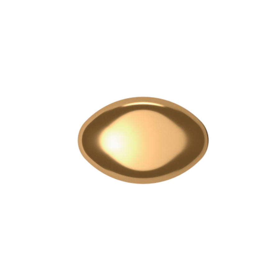 4910003 - 1 1/8" Oval Knob - Polished Brass