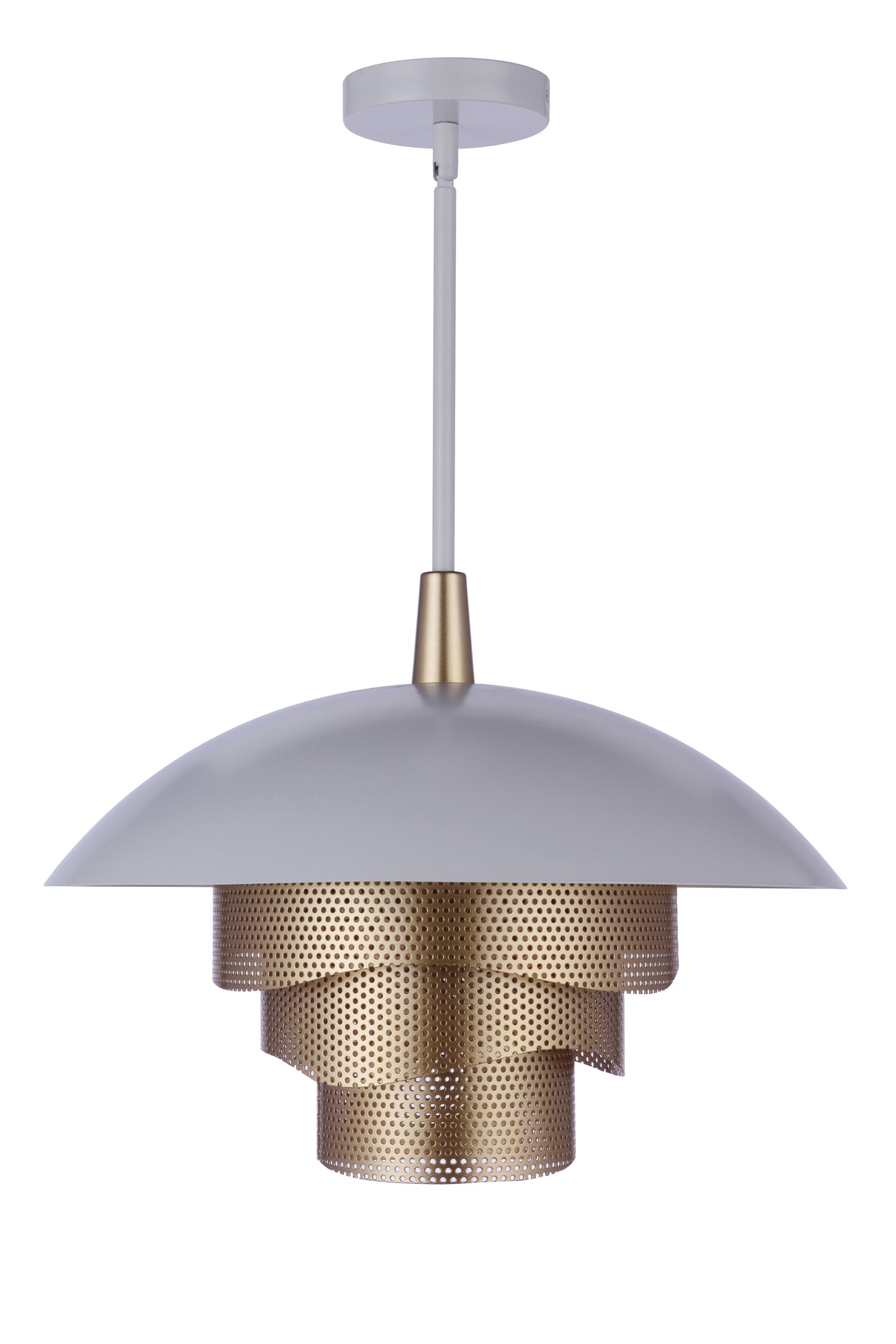 P1010MWWMG-LED - Sculptural Statement Pendants 1 Light 19" Wide Pendant - Matte White / Matte Gold
