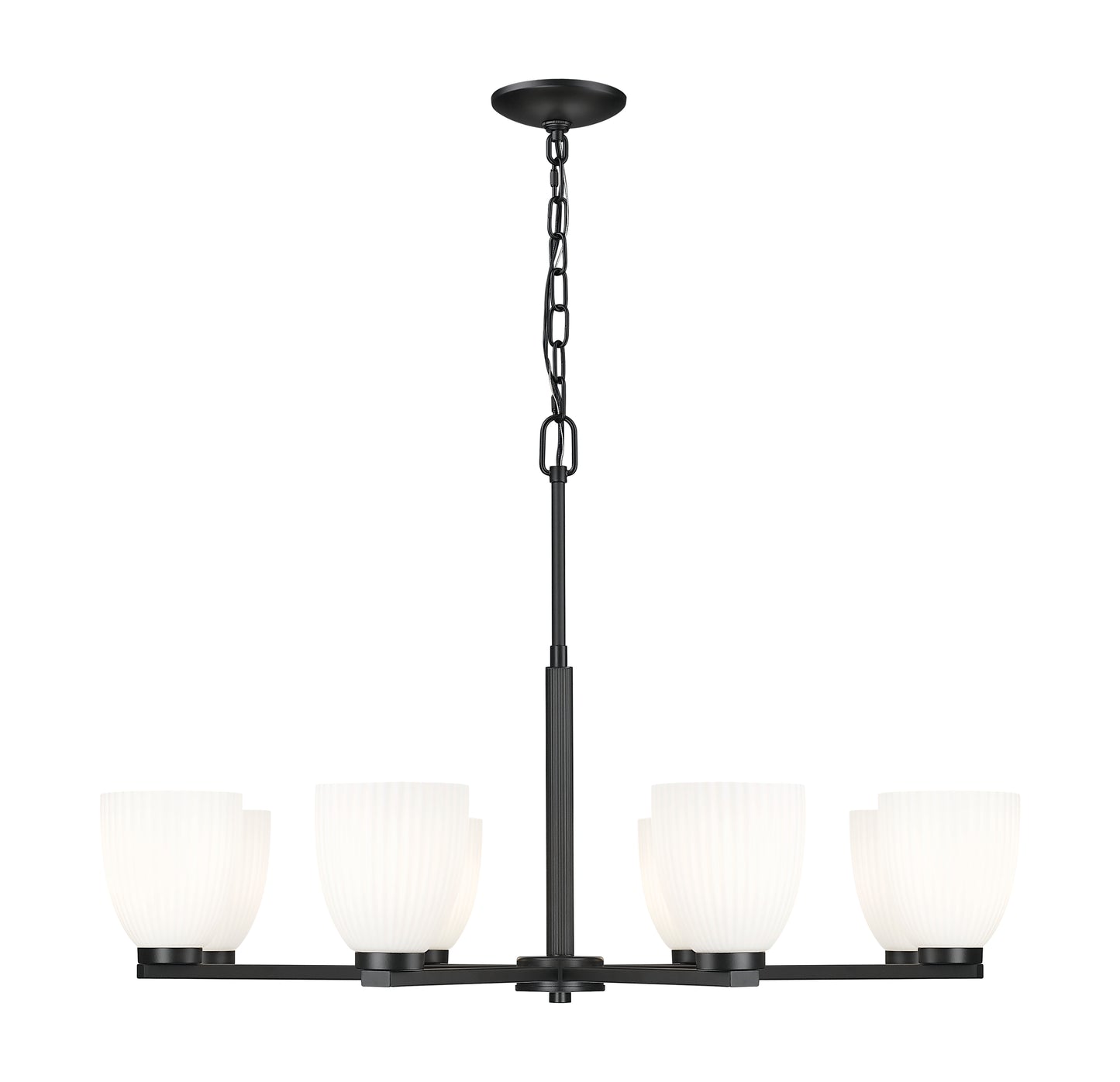 7518-8MB - Naya 8 Light 33" Chandelier - Matte Black