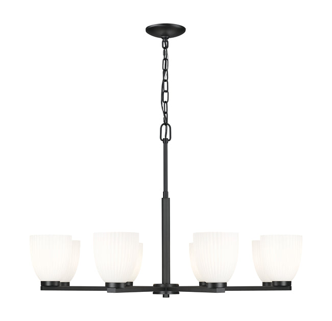 7518-8MB - Naya 8 Light 33" Chandelier - Matte Black