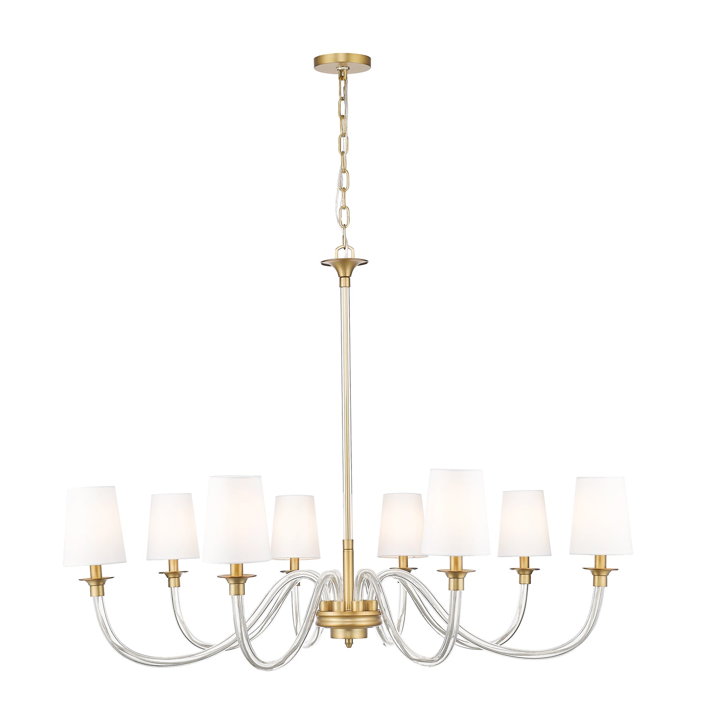 1950-8RB - Katerina 8 Light 46" Chandelier - Rubbed Brass