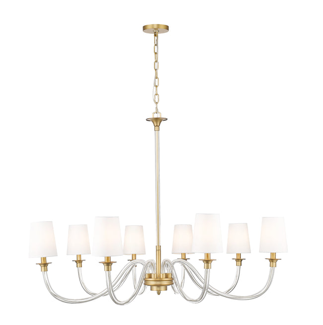 1950-8RB - Katerina 8 Light 46" Chandelier - Rubbed Brass