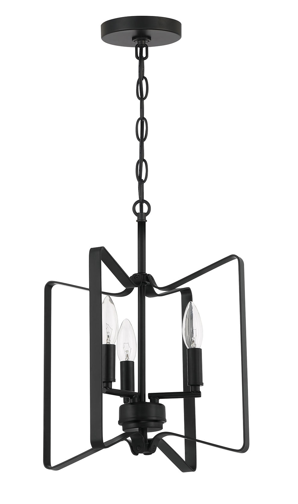 56153-FB - Shayna 3 Light 14" High Semi Flush Mount - Flat Black