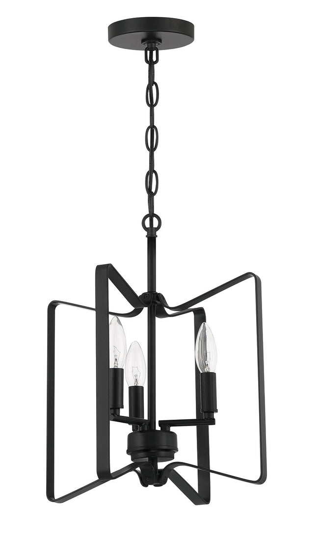 56153-FB - Shayna 3 Light 14" High Semi Flush Mount - Flat Black