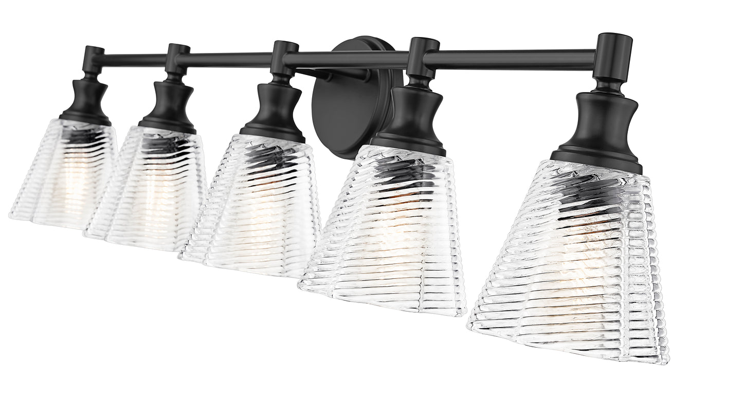 7704-5V-MB - Auden 5 Light 40" Vanity - Matte Black