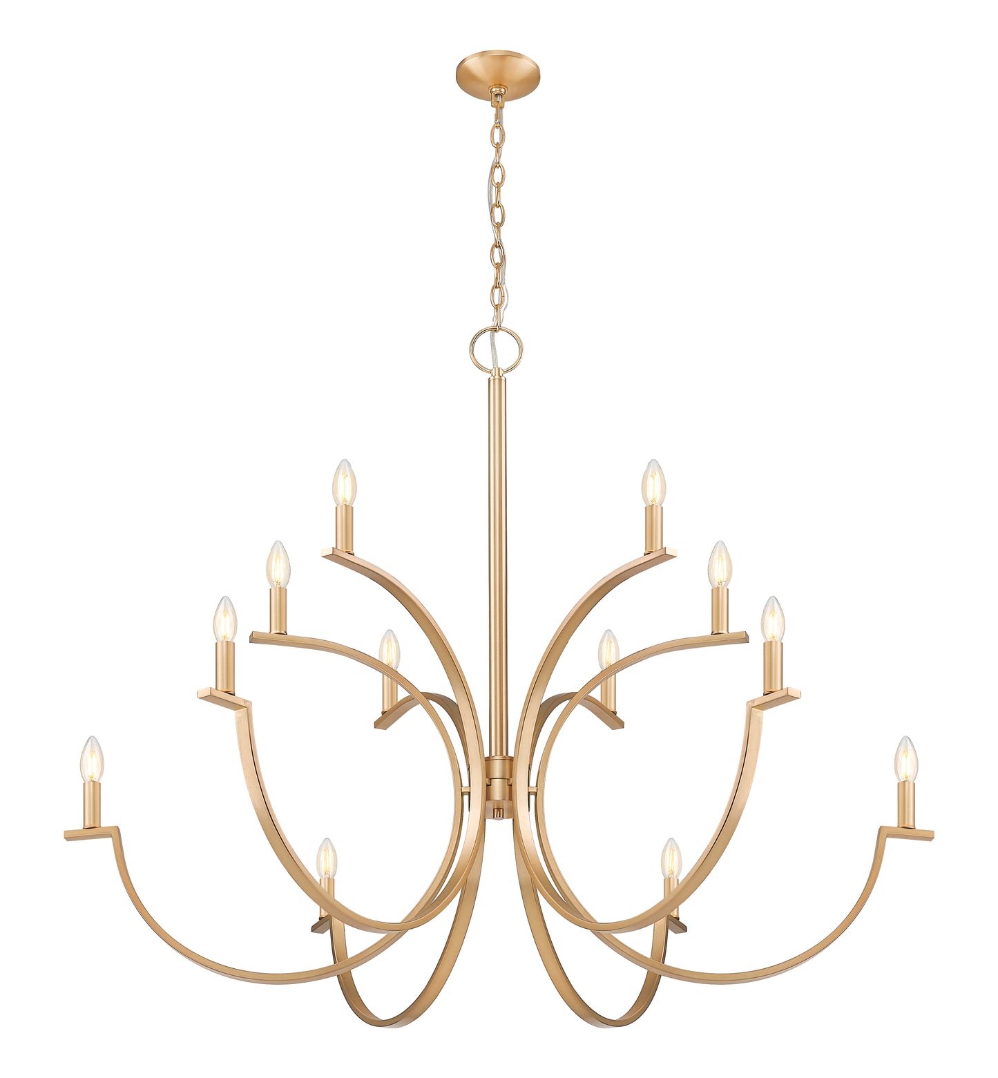 2016-12MGLD - Cordelia 12 Light 48" Chandelier - Modern Gold