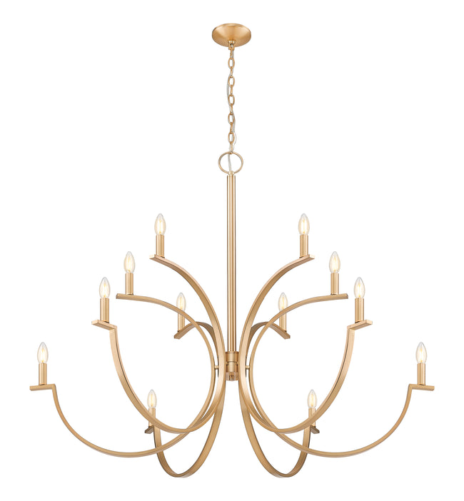 2016-12MGLD - Cordelia 12 Light 48" Chandelier - Modern Gold